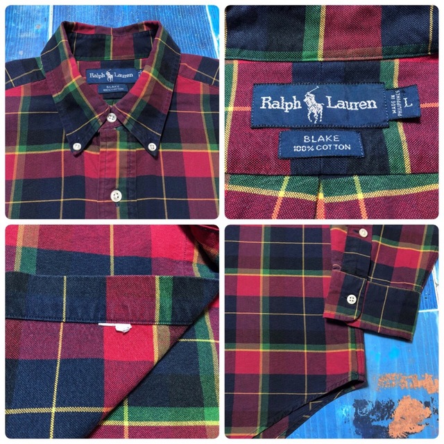 Ralph Lauren(ラルフローレン)の【ラルフローレン】ドッグ柄ワンポイント刺繍ロゴポケットチェックシャツ 90s メンズのトップス(シャツ)の商品写真