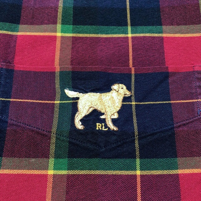 Ralph Lauren(ラルフローレン)の【ラルフローレン】ドッグ柄ワンポイント刺繍ロゴポケットチェックシャツ 90s メンズのトップス(シャツ)の商品写真