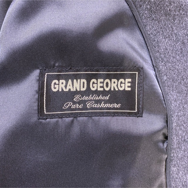 【美品】 GRAND GEORGE カシミヤ100% ステンカラーコート L 黒