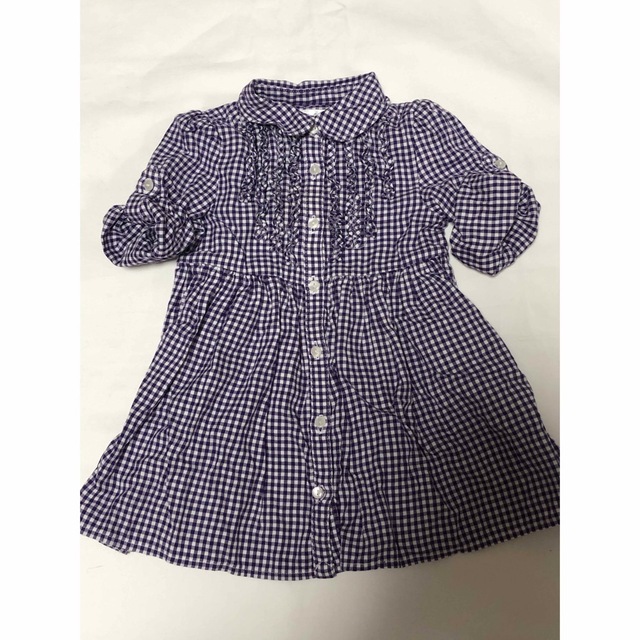 Ralph Lauren(ラルフローレン)のラルフローレン　ギンガムチェックワンピース　パンツ付き キッズ/ベビー/マタニティのベビー服(~85cm)(ワンピース)の商品写真