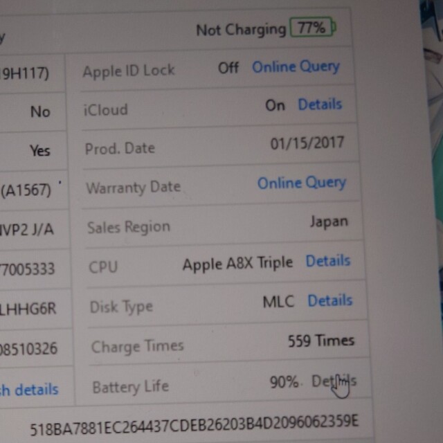 iPad(アイパッド)のiPad air2 32GB cellular ジャンク 90% スマホ/家電/カメラのPC/タブレット(タブレット)の商品写真