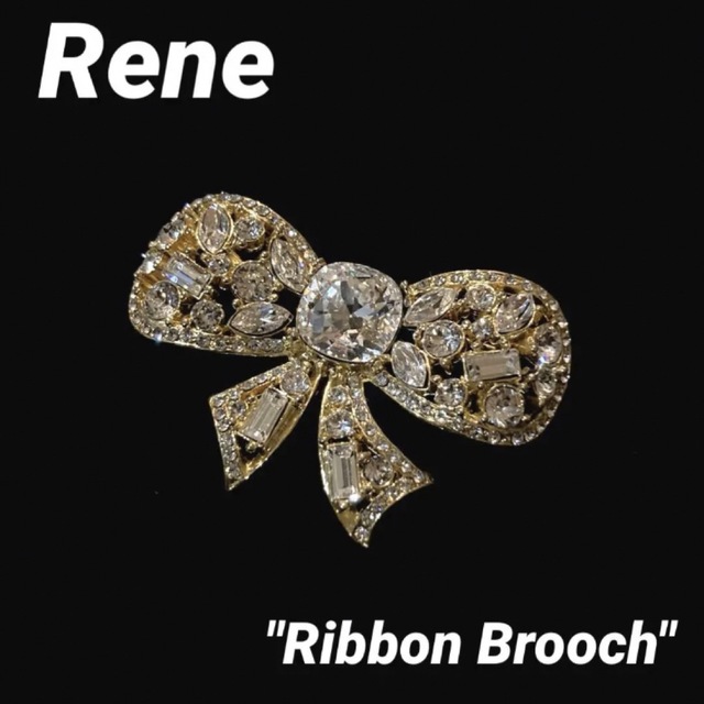 René - 極美品 （未使用品?）¥19,800 Rene リボンブローチ（ゴールド）の通販 by lico｜ルネならラクマ