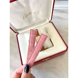 カルティエ(Cartier)の【Cartier】タンク用純正レザーベルト　ピンク(腕時計)