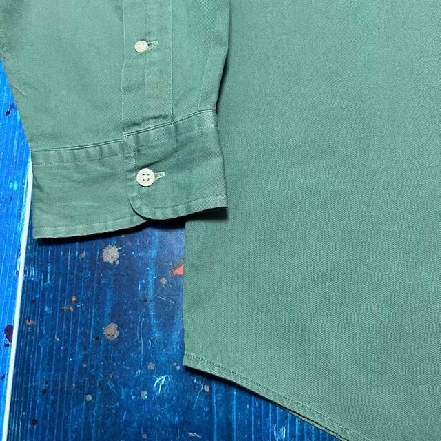 Ralph Lauren(ラルフローレン)の【ラルフローレン】ワンポイント刺繍ロゴビッグチノシャツ 90s ヴェルディグリ系 メンズのトップス(シャツ)の商品写真