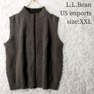 エルエルビーン(L.L.Bean)の一点物US輸入★L.L.Bean ウールニットベスト ダークブラウン XXL(ニット/セーター)