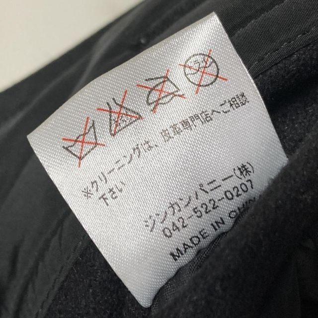 【定番デザイン】NO ID メルトンウール ハイネック デザインコート ブラック