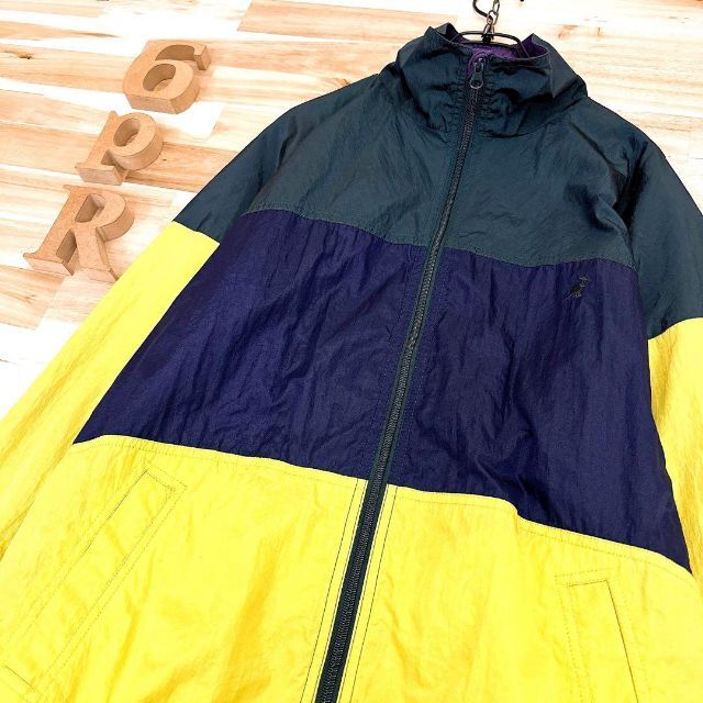 コラボ オーバーサイズ ナイロンジャケットM緑×紫 通販