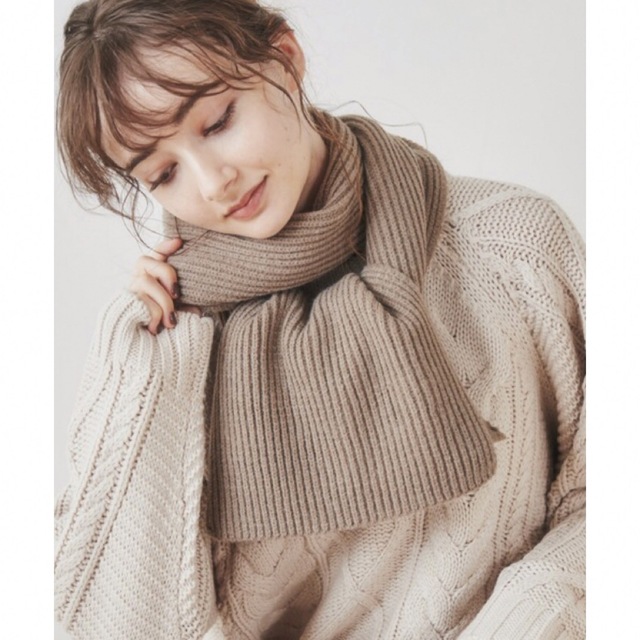 ANGIE - 【新品】ANGIE アンジー リブニットマフラー ダーク ベージュ