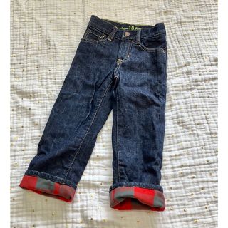 ベビーギャップ(babyGAP)のbaby gap ベビーギャップ  デニム　裏生地チェック　4y 100(パンツ/スパッツ)