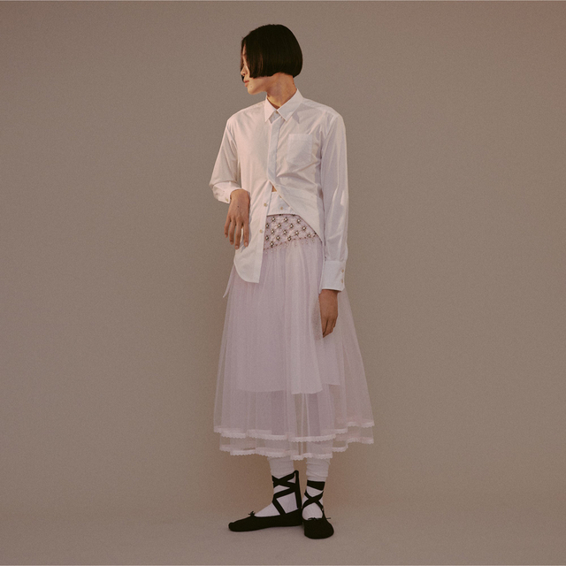 スカートTanaka Daisuke  White pearl skirt Pink