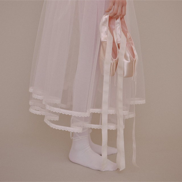 スカートTanaka Daisuke  White pearl skirt Pink