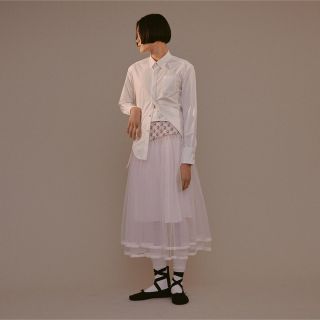 マメ(mame)のTanaka Daisuke  White pearl skirt Pink(ロングスカート)