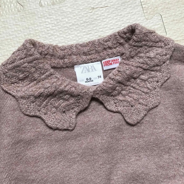 ZARA KIDS(ザラキッズ)のzara baby 襟付きトップス/ ニット 編み キッズ/ベビー/マタニティのベビー服(~85cm)(ニット/セーター)の商品写真