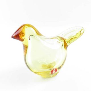 イッタラ(iittala)の美品 iittala イッタラ BIRDS BY TOIKKA SIEPPO レモン・コッパー バード バイ トイッカ シエッポ 1点 無鉛ガラス 北欧 フィンランド インテリア オブジェ SY5027H (置物)