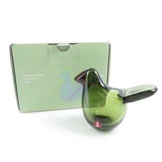 イッタラ(iittala)の美品 iittala イッタラ BIRDS BY TOIKKA SIEPPO モスグリーン・コッパー バード バイ トイッカ シエッポ 1点 無鉛ガラス 北欧 フィンランド インテリア オブジェ SY5030H (置物)