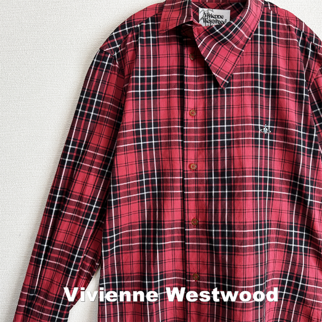 【Vivienne Westwood MAN】刺繍ORBロゴ タータン シャツ