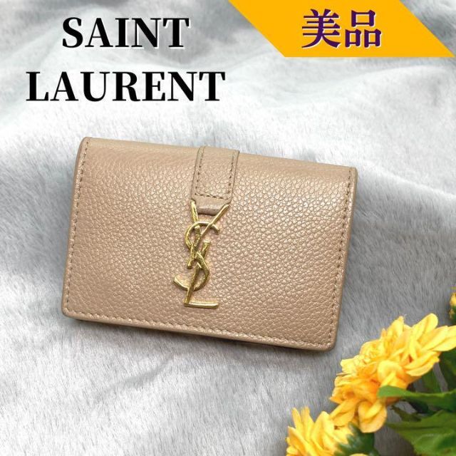 日本最大級 Saint Laurent - 【美品】サンローランパリ コンパクトウォレット 三つ折り財布 オススメ 折り財布