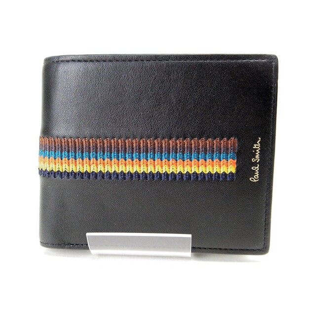 Paul Smith - ポールスミス 2つ折り小銭入れ付財布 PSQ032 黒 質屋出品