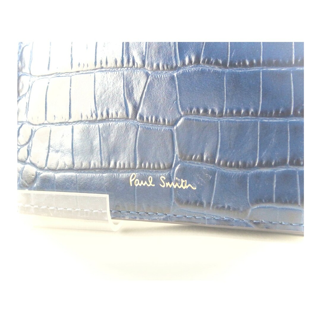 ポールスミス コンパクト財布 PWD713 紺 レディース クロコ18AW 型押し 質屋出品