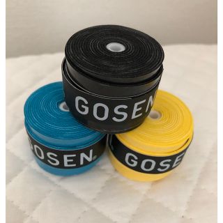 ゴーセン(GOSEN)のGOSEN グリップテープ 3個 黄色青黒★最安値 ゴーセン マイバチ★色変更可(その他)