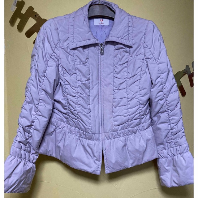U by ungaro(ユーバイウンガロ)のウンガロ　42  ファー襟付きジャンパー　薄紫　軽量袖長め　洗濯◯ レディースのジャケット/アウター(その他)の商品写真