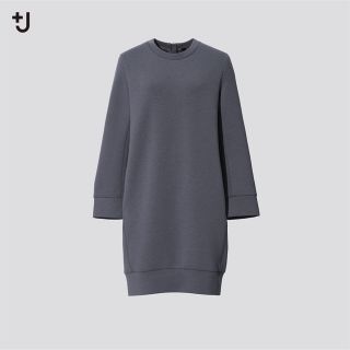 ユニクロ(UNIQLO)のドライスウェットワンピース　ユニクロ　UNIQLO +J ダークグレー　新品(ミニワンピース)