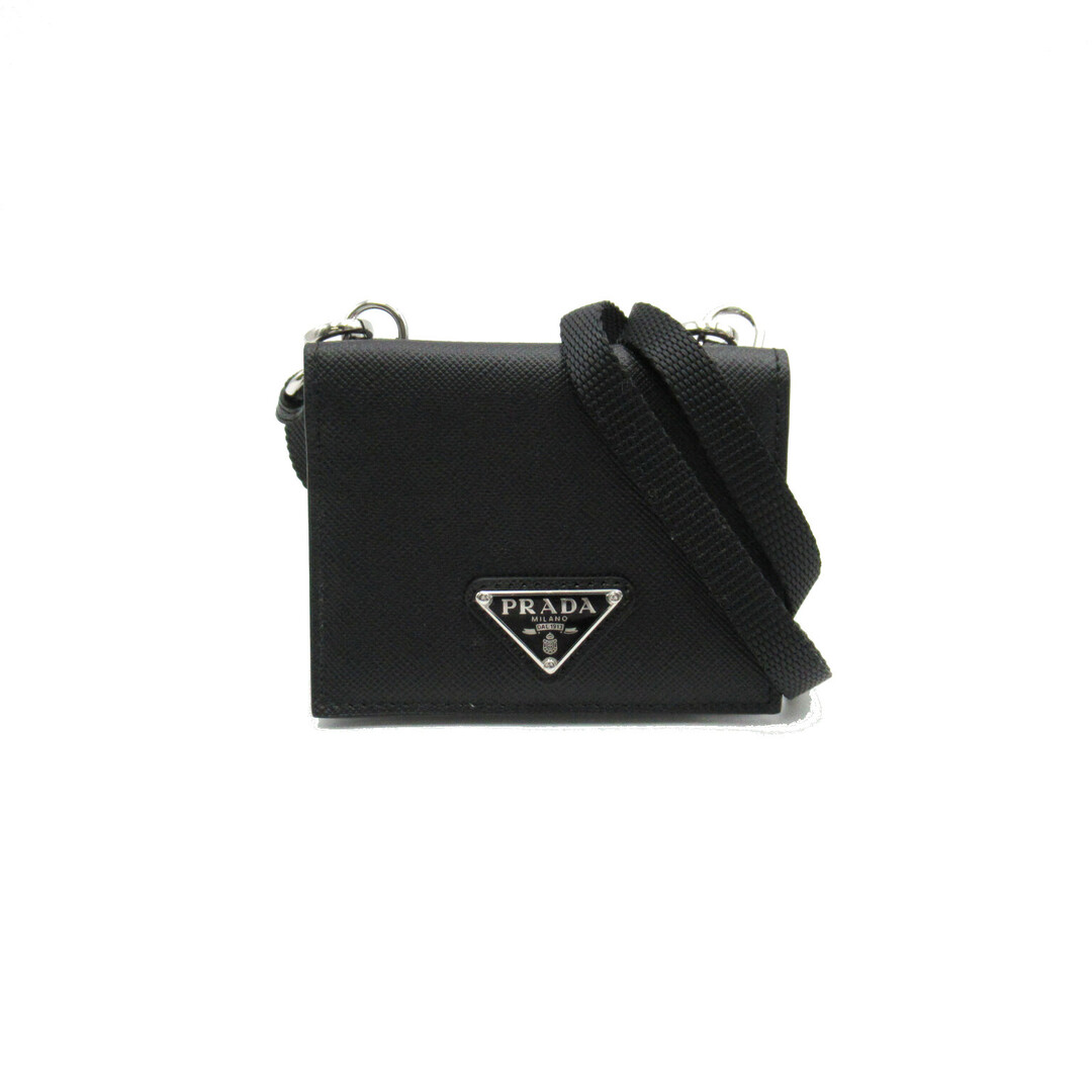 在庫あり/即出荷可】 PRADA カードケース ショルダー付 カードケース プラダ パスケース+IDカードホルダー PRADA パスケース カードケース プラダ ブラック 黒