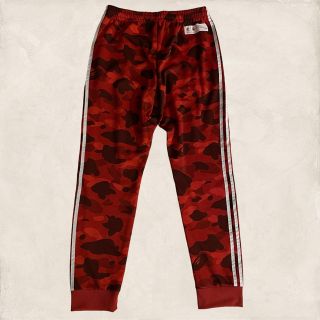 BAPE×adidas レッド 上下セット XL