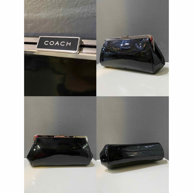 オールド コーチ COACH 黒 エナメル ポーチ 小物入れ バッグ 美品