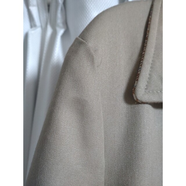 フランス製 ツイード リバーシブルコート チェック　メンズM メンズのジャケット/アウター(ステンカラーコート)の商品写真