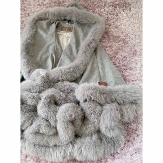 BALMAIN バルマン カシミヤ フォックスファー ポンチョコート 極美品