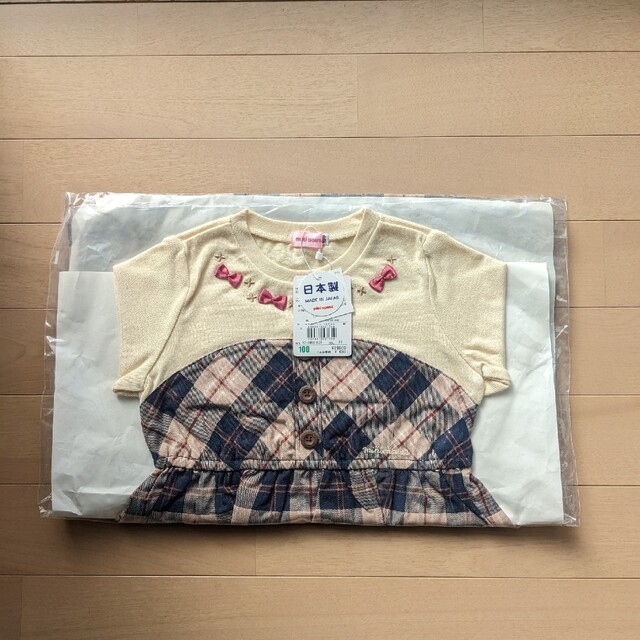 mikihouse(ミキハウス)の100　ミキハウス　長袖ワンピース キッズ/ベビー/マタニティのキッズ服女の子用(90cm~)(ワンピース)の商品写真