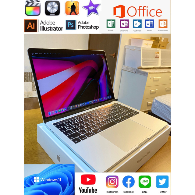 全品送料0円 美品 Macbook Pro 4K タッチパネル/2021年Office付き