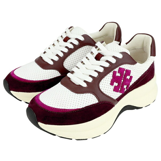 Tory Burch(トリーバーチ)の新品 トリーバーチ TORY BURCH スニーカー キックトレーナー ホワイト 白/ダークレッド WHITE/CLARET 5 レディースの靴/シューズ(スニーカー)の商品写真