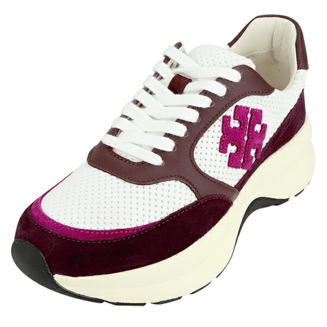 Tory Burch(トリーバーチ)の新品 トリーバーチ TORY BURCH スニーカー キックトレーナー ホワイト 白/ダークレッド WHITE/CLARET 5.5 レディースの靴/シューズ(スニーカー)の商品写真