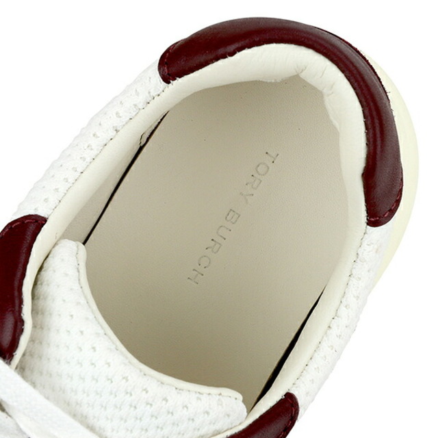 Tory Burch(トリーバーチ)の新品 トリーバーチ TORY BURCH スニーカー キックトレーナー ホワイト 白/ダークレッド WHITE/CLARET 8 レディースの靴/シューズ(スニーカー)の商品写真