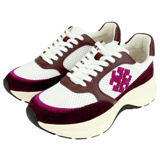 トリーバーチ(Tory Burch)の新品 トリーバーチ TORY BURCH スニーカー キックトレーナー ホワイト 白/ダークレッド WHITE/CLARET 5(スニーカー)