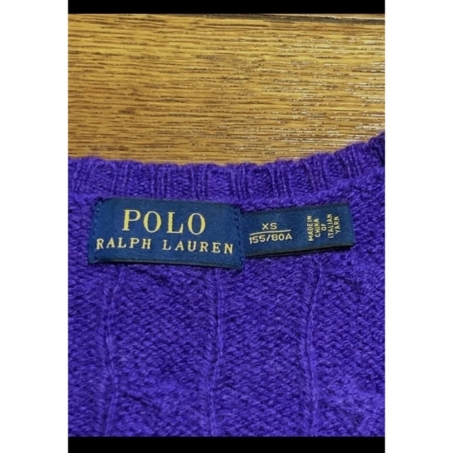 Ralph Lauren(ラルフローレン)のラルフローレン カシミヤ メリノウール ケーブル Vネック ニット NO876 レディースのトップス(ニット/セーター)の商品写真