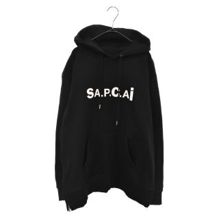 アーペーセー(A.P.C)のA.P.C アーペーセー 21SS ×sacai HOODIE TAIYO 21E2-COEON-M27655 サイドジップ付き フロントロゴ プルオーバーパーカー ブラック(パーカー)