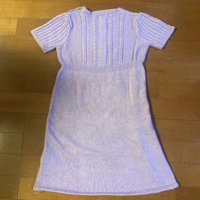 GAP(ギャップ)のGAP ラベンダー半袖ニットワンピース キッズ/ベビー/マタニティのキッズ服女の子用(90cm~)(ニット)の商品写真