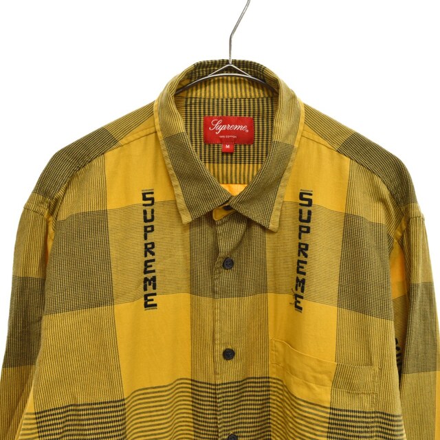 Supreme(シュプリーム)のSUPREME シュプリーム 20SS Logo Plaid Shirt ロゴプレイドチェック総柄長袖シャツ イエロー メンズのトップス(シャツ)の商品写真