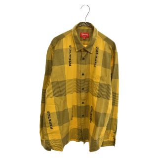 SUPREME シュプリーム 20SS Logo Plaid Shirt ロゴプレイドチェック総柄長袖シャツ イエロー