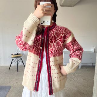 サンタモニカ(Santa Monica)の Nordic knit cardigan  チロリアンカーディガン(カーディガン)