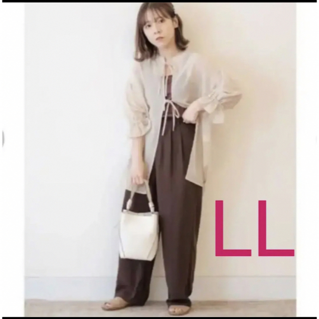 しまむら(シマムラ)のしまむら　yumi    裾リボンパンツ　LL   1度使用 レディースのパンツ(カジュアルパンツ)の商品写真