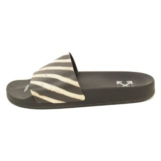 オフホワイト(OFF-WHITE)のOFF-WHITE オフホワイト Spray Stripes Slides OMIA087S19C220371001 スプレープリントスライドサンダル シャワーサンダル ストライププリント ブラック/ホワイト(サンダル)