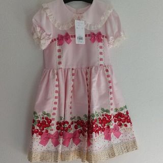 シャーリーテンプル(Shirley Temple)の新品 タグ付き チェリー バスケット ワンピース ピンク(ワンピース)