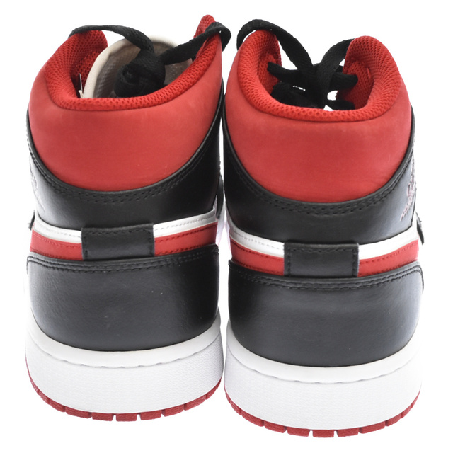 NIKE(ナイキ)のNIKE ナイキ AIR JORDAN 1 MID WHITE/GYM RED-BLACK 554724-122 エアジョーダン 1 ミッド ホワイト/ジム レッド-ブラック ミッドカットスニーカー US9 メンズの靴/シューズ(スニーカー)の商品写真