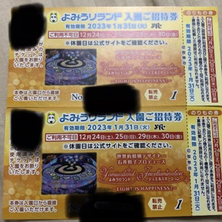 よみうりランド　チケット　2枚(遊園地/テーマパーク)