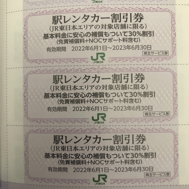 JR(ジェイアール)のJR東日本　株主優待株主サービス券 チケットの優待券/割引券(その他)の商品写真