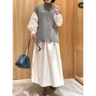 ミラオーウェン ニットベスト マキシワンピース/ロングワンピース ... ミラオーウェン ニットベストレイヤード布帛ワンピース ハート ロング 長袖 0